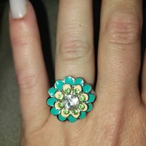 Wire wrapped flower ring